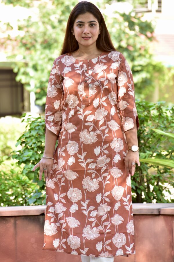 Saajh long kurti Brown
